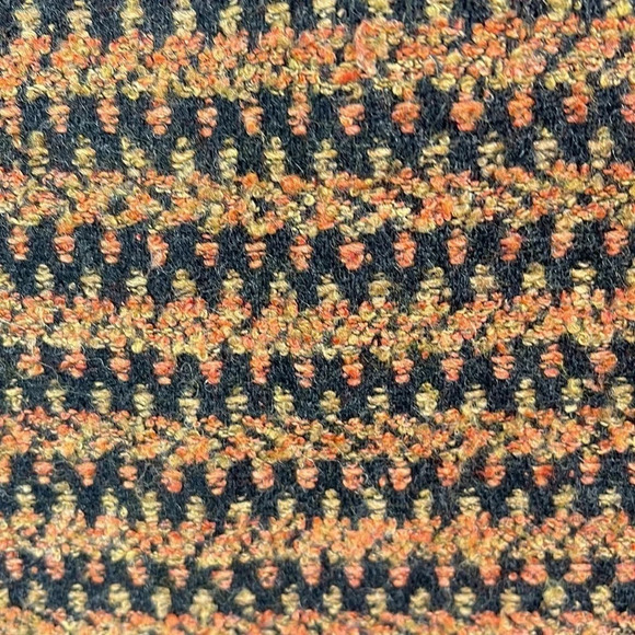 VINTAGE D’Allaird Wool Fringed Midi Skirt Dark Charcoal Burnt Orange Size Large - Picture 3 of 11